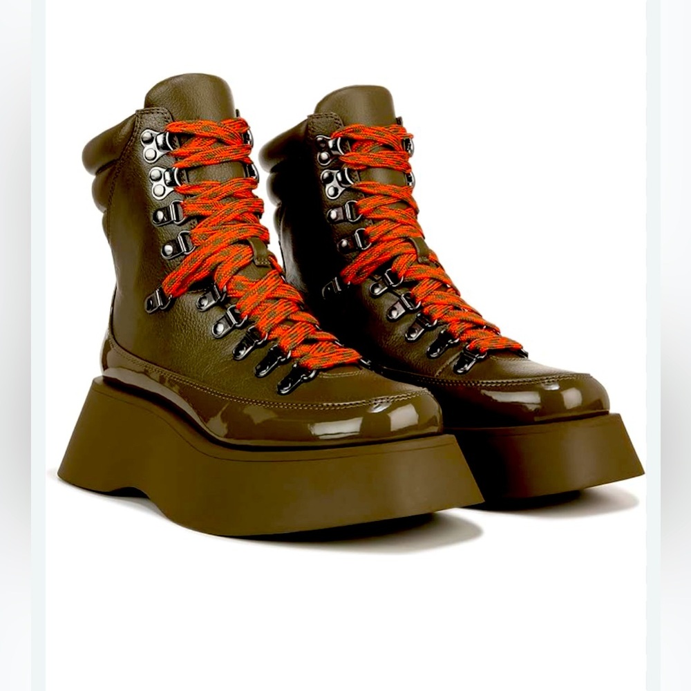 CIRCUS NY Gail Stompy Platform Boots In Color Dark Moss Size 8 Women’s